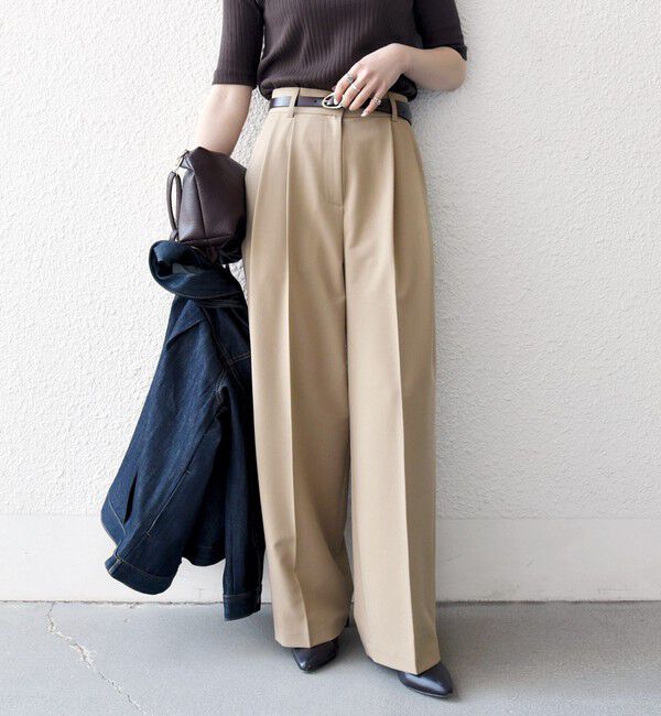 SHIPS any「SHIPS any:〈手洗い可能〉2タック ワイド パンツ」|スラックス|