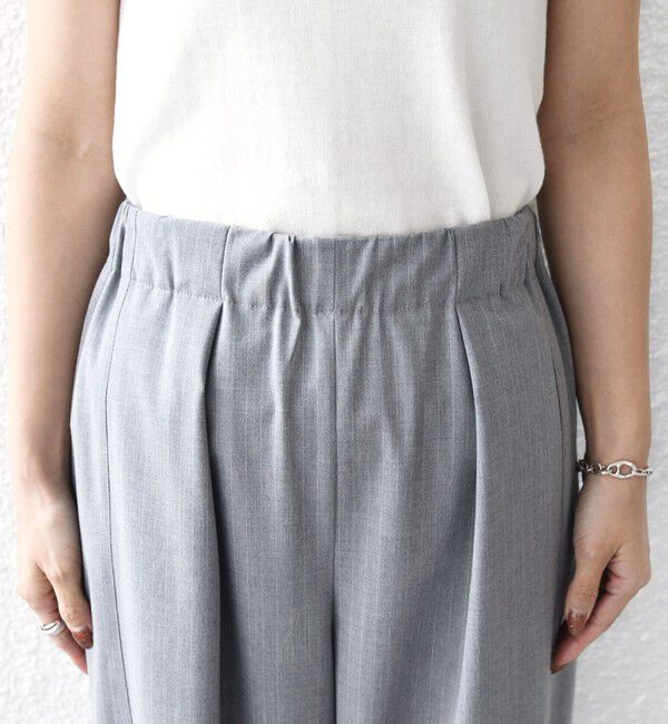 SHIPS for women「《一部追加予約》〈手洗い可能〉トロ ピン ストライプ ウエスト ギャザー パンツ」|その他|