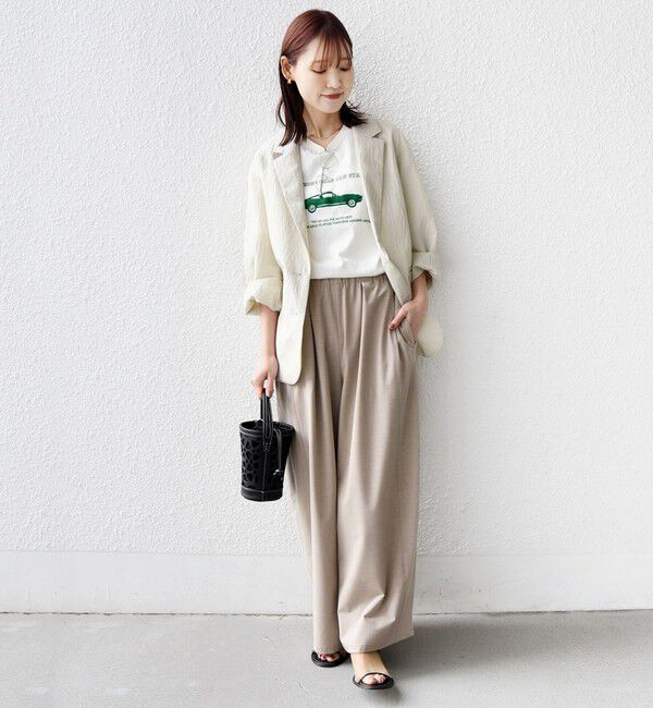 SHIPS for women「《一部追加予約》〈手洗い可能〉トロ ピン ストライプ ウエスト ギャザー パンツ」|その他|