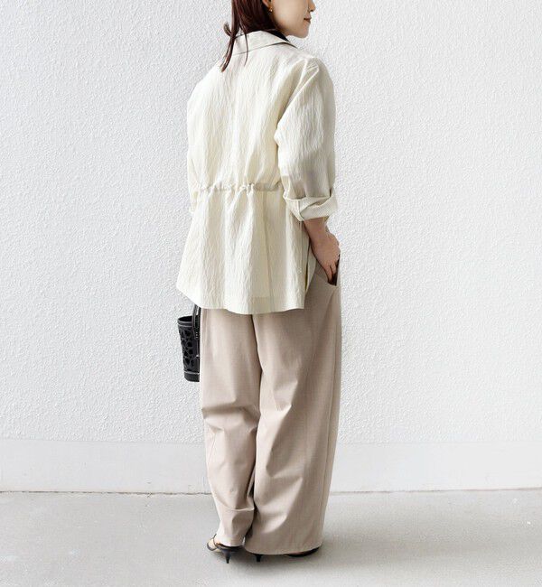 SHIPS for women「《一部追加予約》〈手洗い可能〉トロ ピン ストライプ ウエスト ギャザー パンツ」|その他|