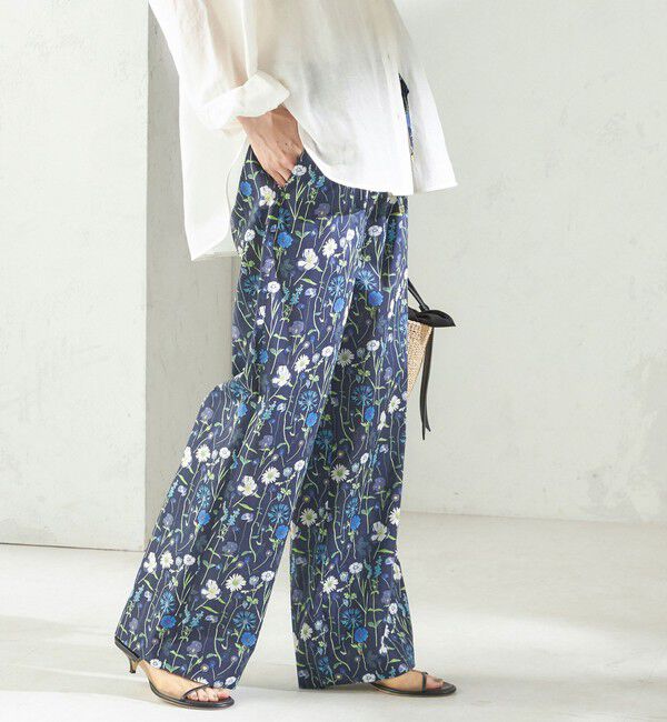 SHIPS for women「《予約》〈手洗い可能〉LIBERTY プリント パンツ」|その他|ダークブルー