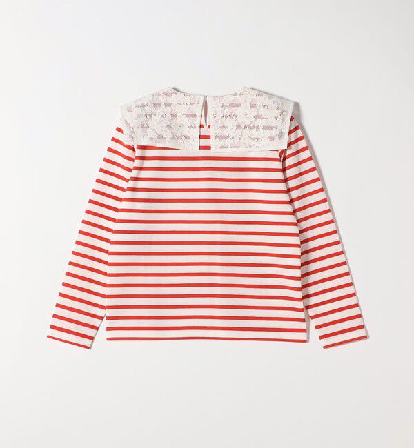 SHIPS any「《予約》SHIPS any:〈洗濯機可能〉マリンボーダー レース 襟 プルオーバー」|Tシャツ・カットソー|