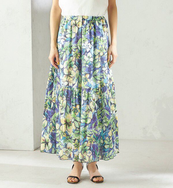 SHIPS for women「《予約》〈手洗い可能〉DEVEAUX 綿 プリント スカート」|スカート|