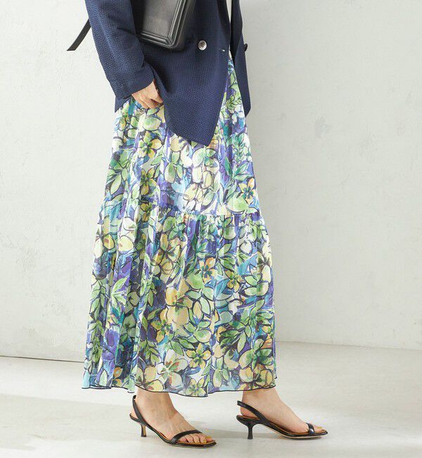 SHIPS for women「《予約》〈手洗い可能〉DEVEAUX 綿 プリント スカート」|スカート|