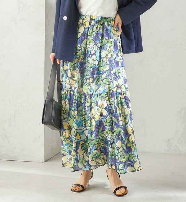 SHIPS for women「《予約》〈手洗い可能〉DEVEAUX 綿 プリント スカート」|スカート|