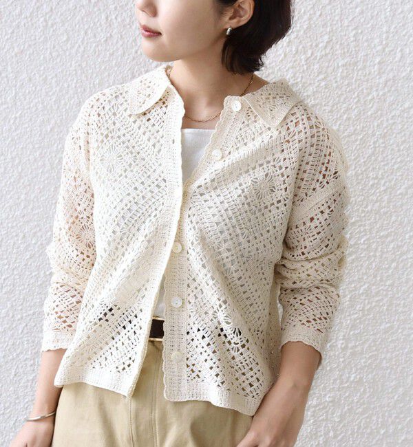 SHIPS for women「《予約》【WEB限定】〈手洗い可能〉クロシェ ニット カーディガン」|カーディガン|