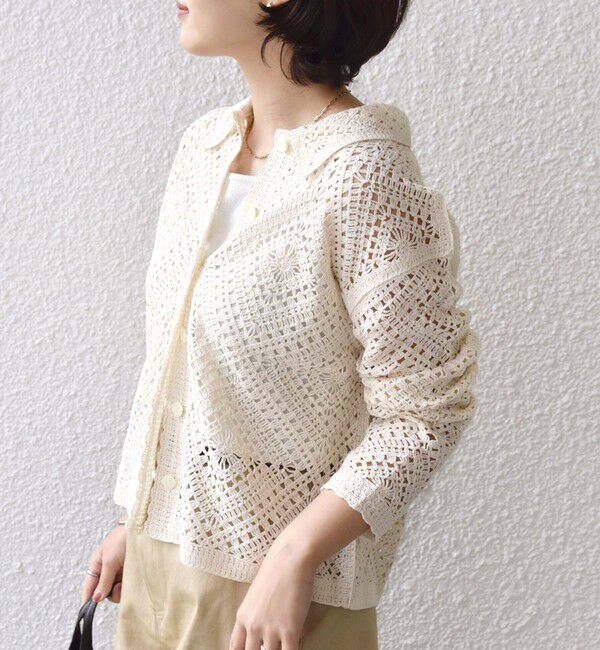 SHIPS for women「《予約》【WEB限定】〈手洗い可能〉クロシェ ニット カーディガン」|カーディガン|