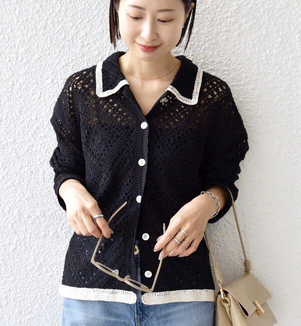 SHIPS for women「《予約》【WEB限定】〈手洗い可能〉クロシェ ニット カーディガン」|カーディガン|
