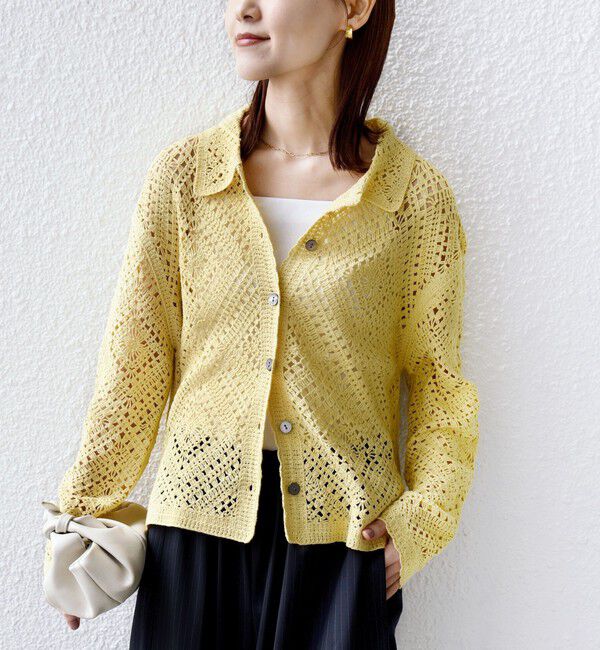 SHIPS for women「《予約》【WEB限定】〈手洗い可能〉クロシェ ニット カーディガン」|カーディガン|