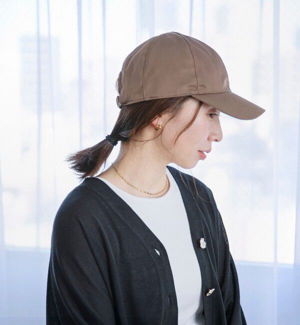 quaranciel「《予約》quaranciel:〈UVカット/接触冷感/撥水加工/手洗い可能〉ラスター キャップ」|キャップ・キャスケット|ブラウン