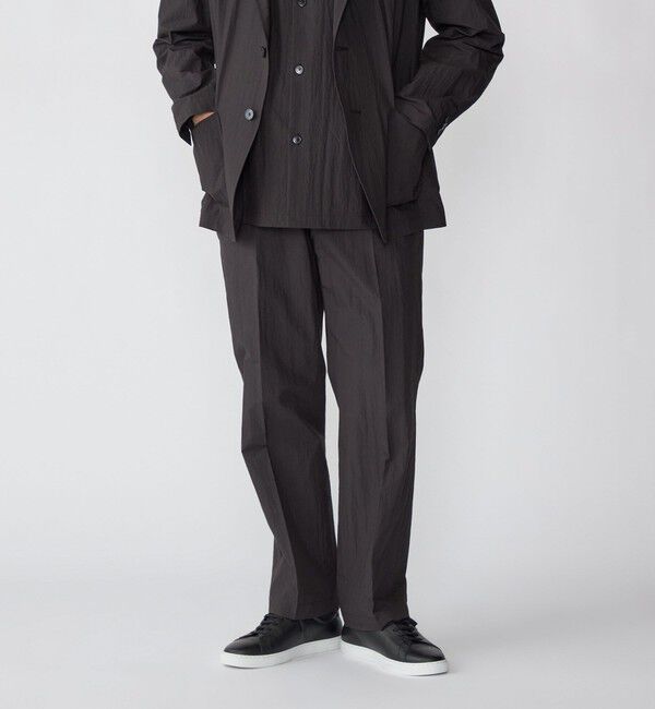 SHIPS「SHIPS:〈洗濯機可能〉CO+ ノープリーツ パンツ(セットアップ対応)」|スラックス|ブラック