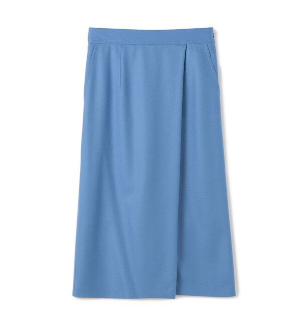 Ballsey「ストレッチボタニー ラップスカート」|フレア|63 ライトブルー
