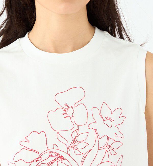 MACPHEE「ボタニカルエンブロイダリー ノースリーブプルオーバー」|タンクトップ|