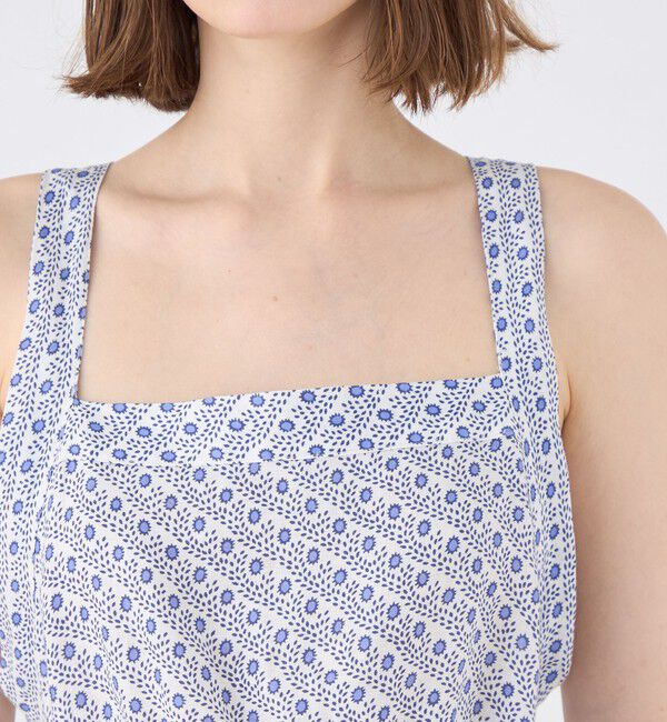 SOULEIADO「リネンプリント エプロンワンピース」|ワンピース|