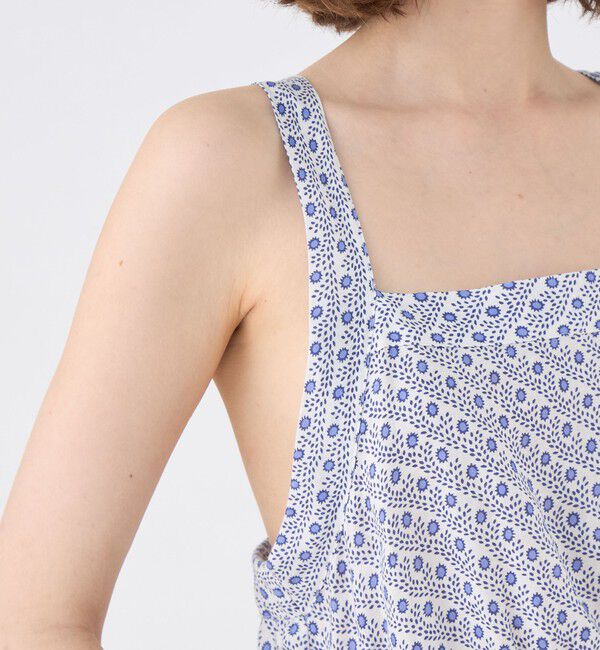 SOULEIADO「リネンプリント エプロンワンピース」|ワンピース|