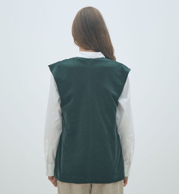 MACPHEE「コットンポリエステルベロア Vネックベスト」|ベスト・ジレ|