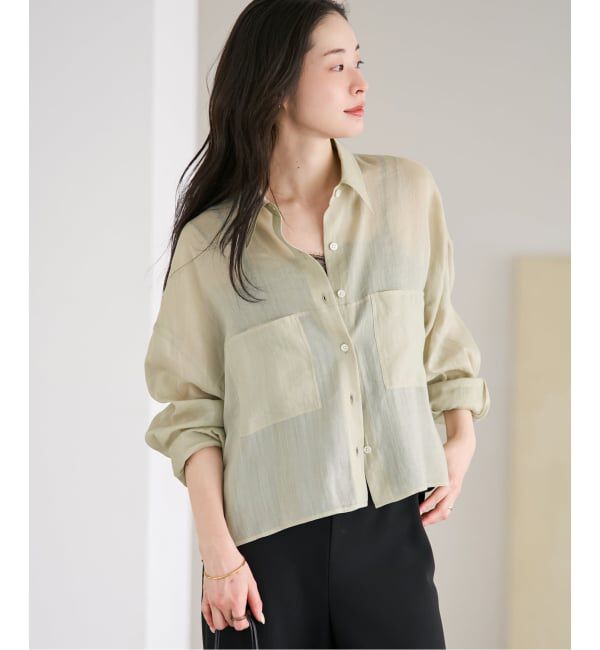 Plage「《追加予約》RAMIE LYOCELL CROPPED シャツ」|シャツ・ブラウス|