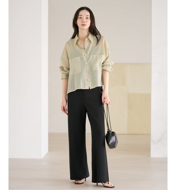 Plage「《追加予約》RAMIE LYOCELL CROPPED シャツ」|シャツ・ブラウス|