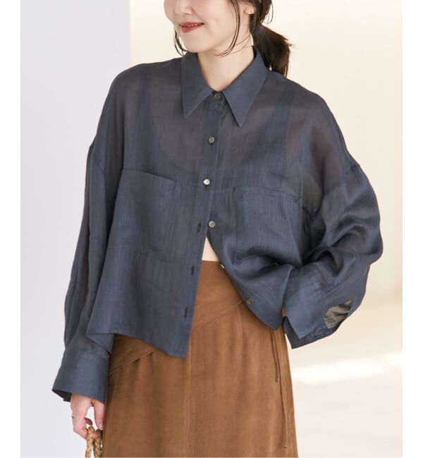 Plage「《追加予約》RAMIE LYOCELL CROPPED シャツ」|シャツ・ブラウス|