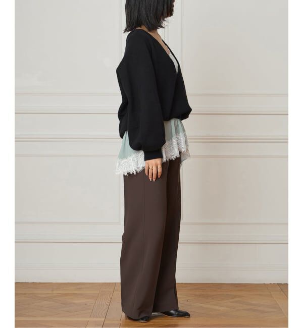 IENA LA BOUCLE「IENA LA BOUCLE 楊柳レースミニキャミドレス」|キャミソール|