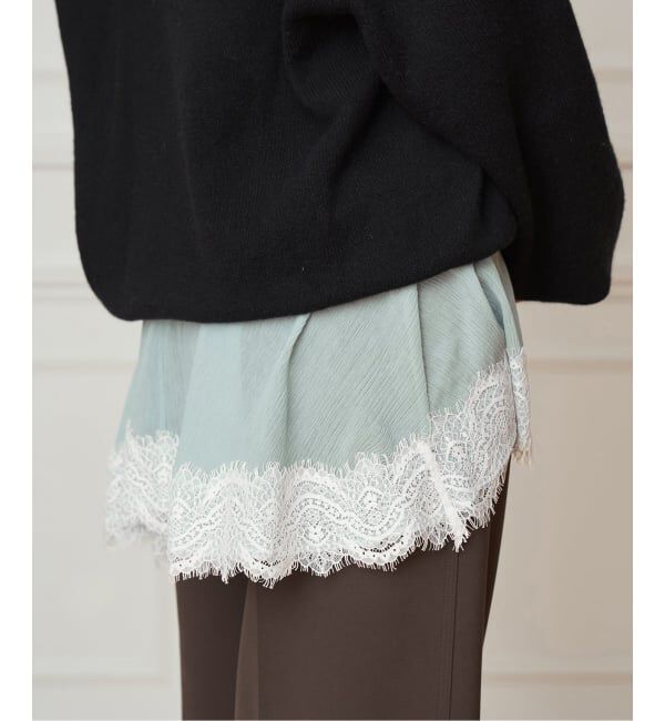 IENA LA BOUCLE「IENA LA BOUCLE 楊柳レースミニキャミドレス」|キャミソール|