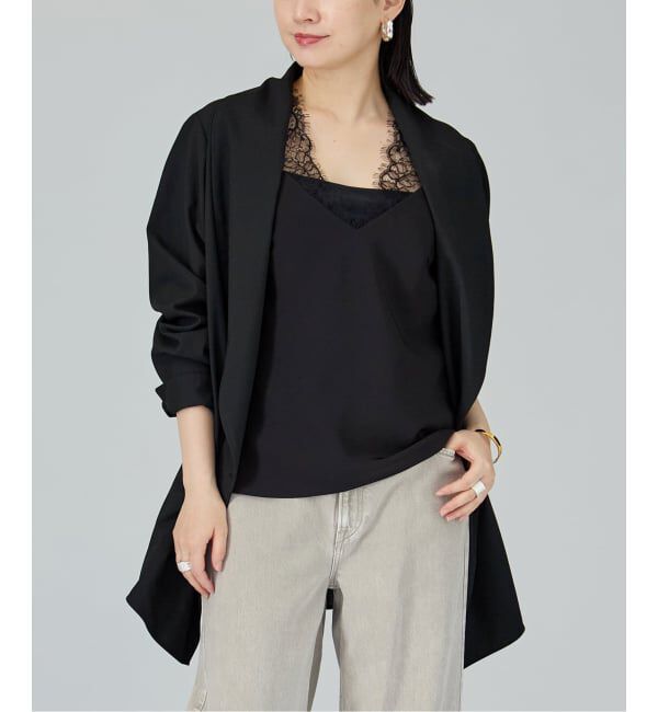 VERMEIL par iena「Room no.8 BLACK ルームエイト ブラック ドレープジャケット BYRS-002-69587」|その他|ブラック