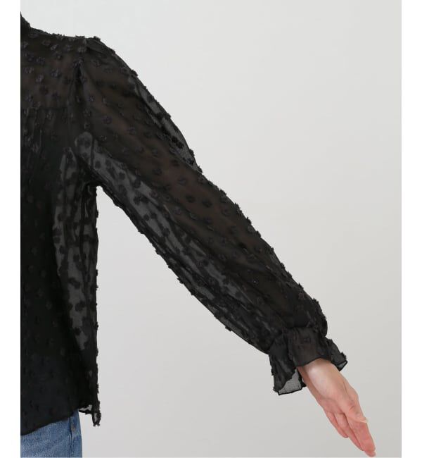SLOBE IENA「《WEB限定/追加予約》フラワージャガードフリルブラウス」|シャツ・ブラウス|