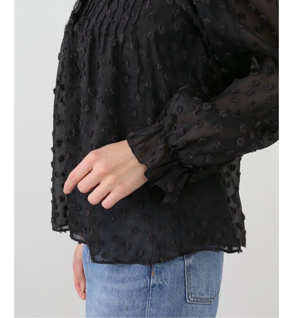 SLOBE IENA「《WEB限定/追加予約》フラワージャガードフリルブラウス」|シャツ・ブラウス|