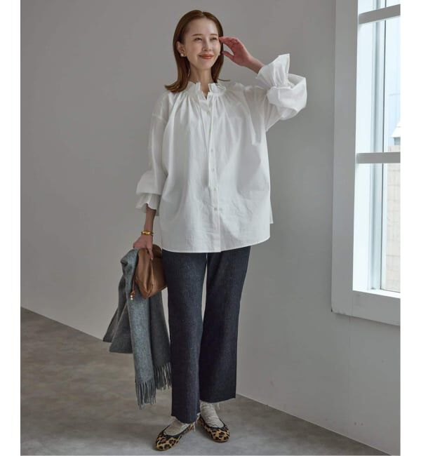SLOBE IENA「《追加予約》タイプライターフリルブラウス」|シャツ・ブラウス|