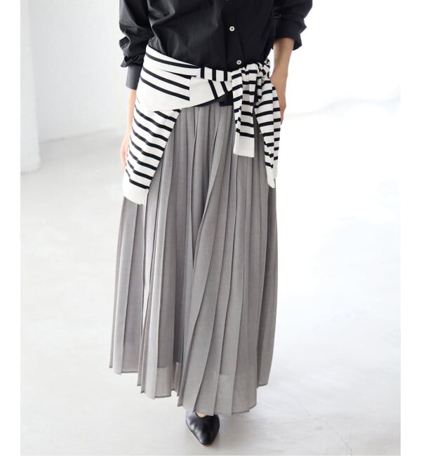 IENA「ボイルシアープリーツスカート」|スカート|