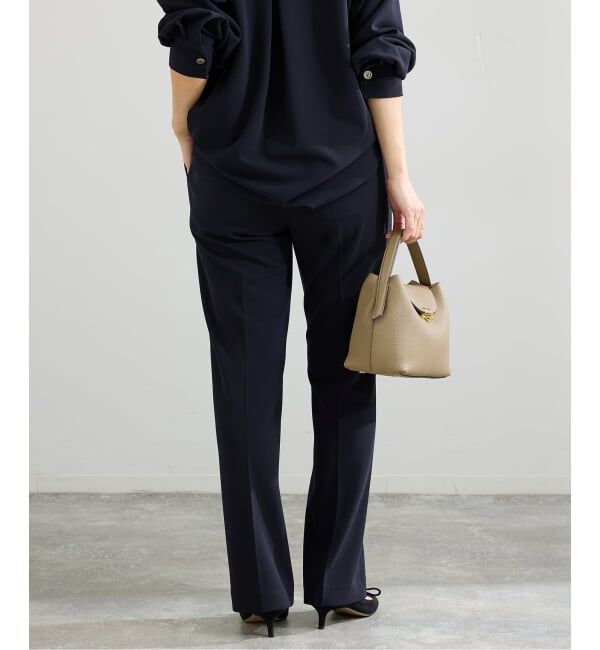 IENA「《セットアップ対応/予約》カットジョーゼットスティックパンツ」|スラックス|