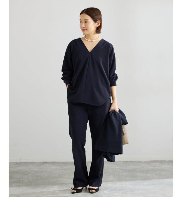 IENA「《セットアップ対応/予約》カットジョーゼットスティックパンツ」|スラックス|