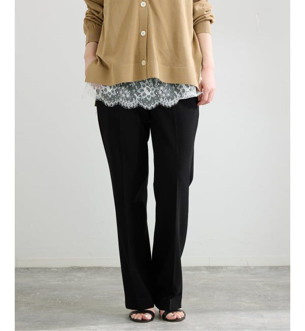 IENA「《セットアップ対応/予約》カットジョーゼットスティックパンツ」|スラックス|