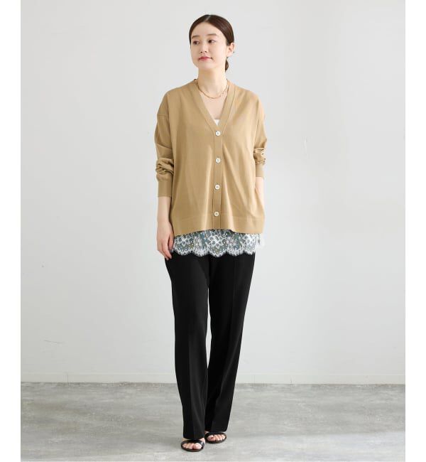 IENA「《セットアップ対応/予約》カットジョーゼットスティックパンツ」|スラックス|