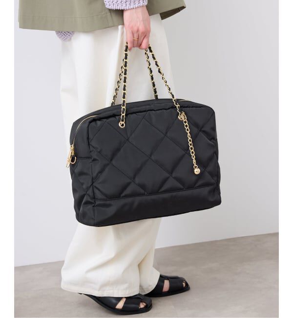 SLOBE IENA「OUTDOOR/アウトドア SLOBE別注 キルティング2WAYショルダーバッグ」|ショルダー・メッセンジャー|ブラック