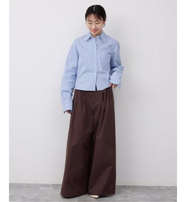 SLOBE IENA「GREEN BUTTER/グリーンバター Stripe Cotton Shirt」|シャツ・ブラウス|