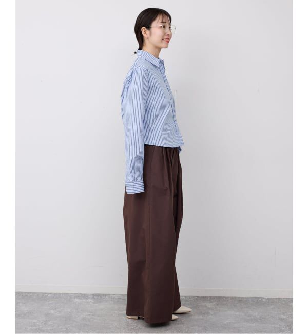 SLOBE IENA「GREEN BUTTER/グリーンバター Stripe Cotton Shirt」|シャツ・ブラウス|