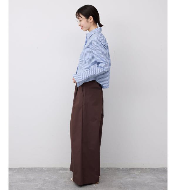 SLOBE IENA「GREEN BUTTER/グリーンバター Stripe Cotton Shirt」|シャツ・ブラウス|