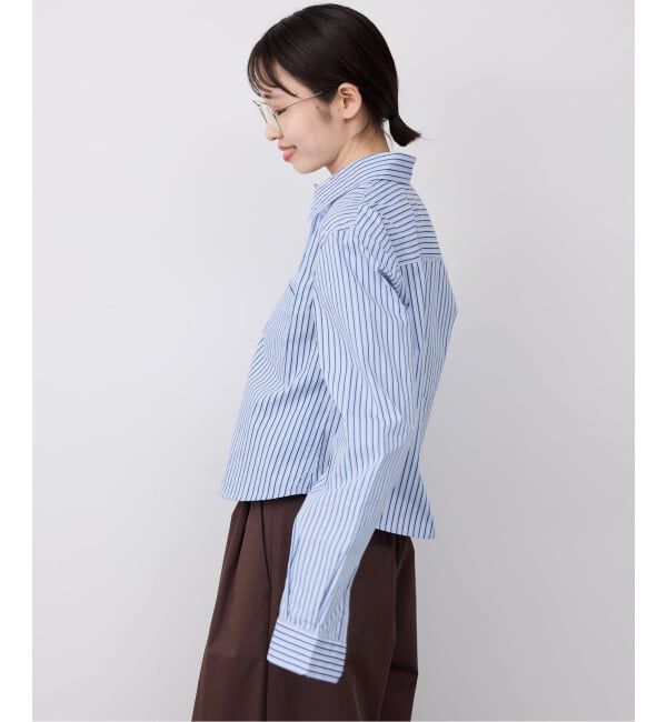 SLOBE IENA「GREEN BUTTER/グリーンバター Stripe Cotton Shirt」|シャツ・ブラウス|