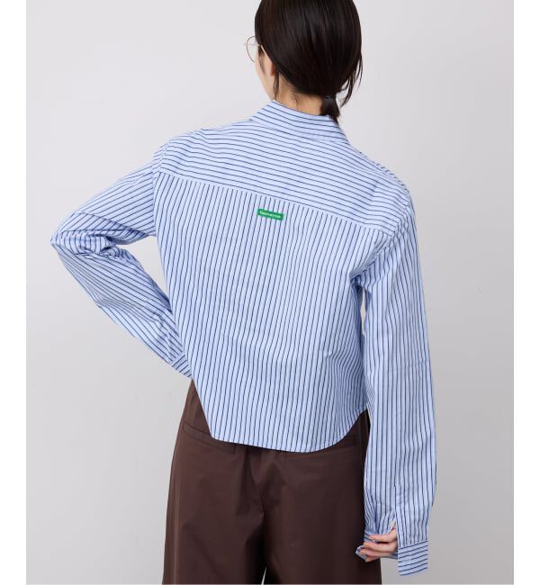 SLOBE IENA「GREEN BUTTER/グリーンバター Stripe Cotton Shirt」|シャツ・ブラウス|