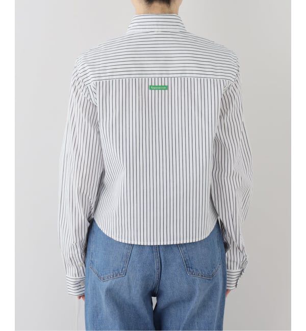 SLOBE IENA「GREEN BUTTER/グリーンバター Stripe Cotton Shirt」|シャツ・ブラウス|