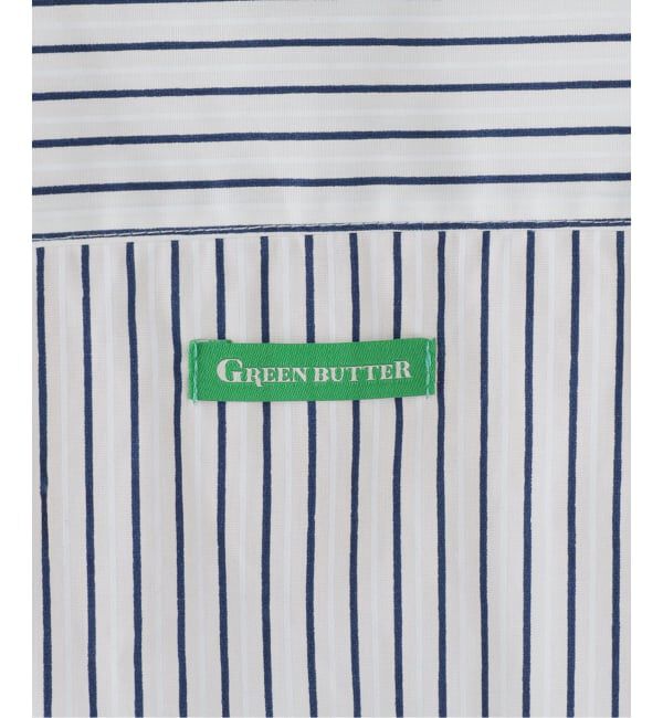 SLOBE IENA「GREEN BUTTER/グリーンバター Stripe Cotton Shirt」|シャツ・ブラウス|