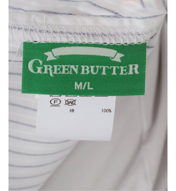 SLOBE IENA「GREEN BUTTER/グリーンバター Stripe Cotton Shirt」|シャツ・ブラウス|