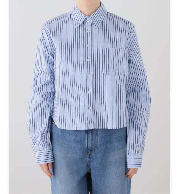 SLOBE IENA「GREEN BUTTER/グリーンバター Stripe Cotton Shirt」|シャツ・ブラウス|