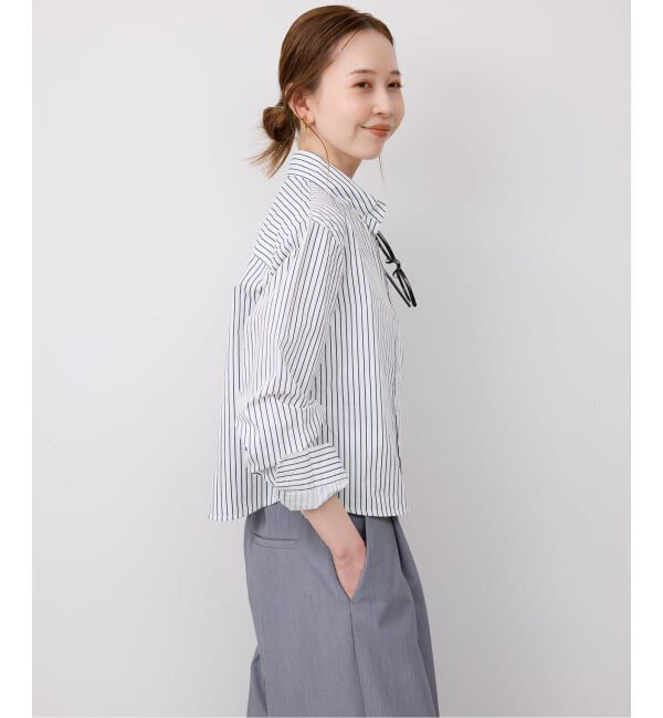 SLOBE IENA「GREEN BUTTER/グリーンバター Stripe Cotton Shirt」|シャツ・ブラウス|