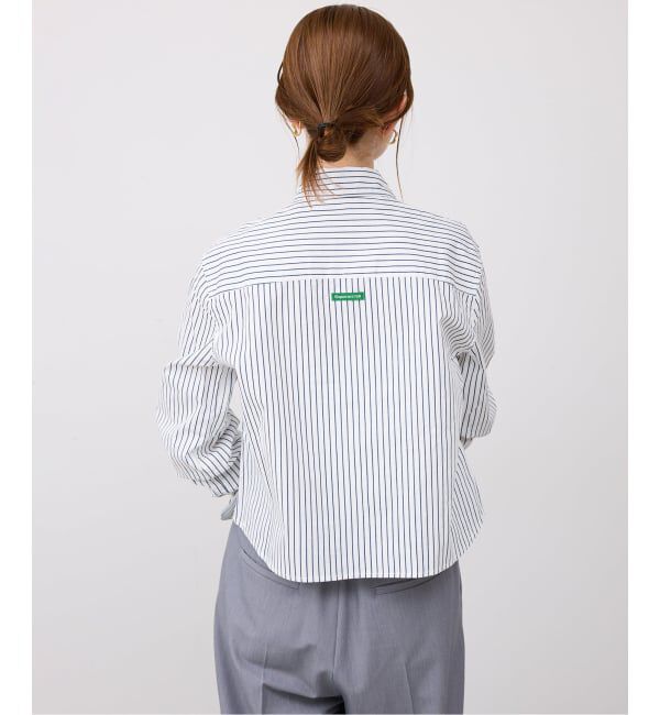 SLOBE IENA「GREEN BUTTER/グリーンバター Stripe Cotton Shirt」|シャツ・ブラウス|