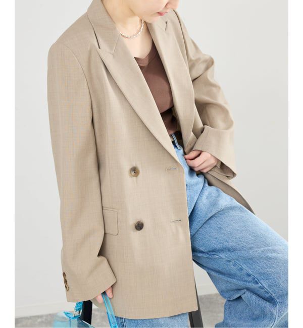 IENA「ツイルダブルブレストジャケット」|テーラードジャケット|