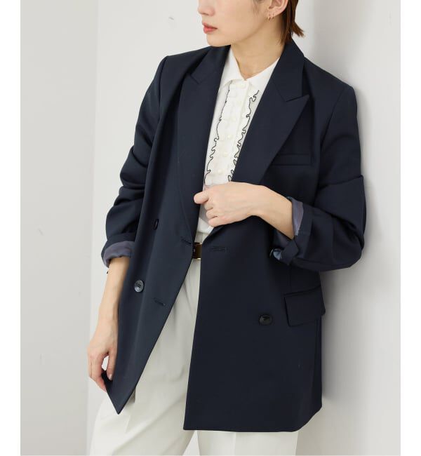 IENA「ツイルダブルブレストジャケット」|テーラードジャケット|