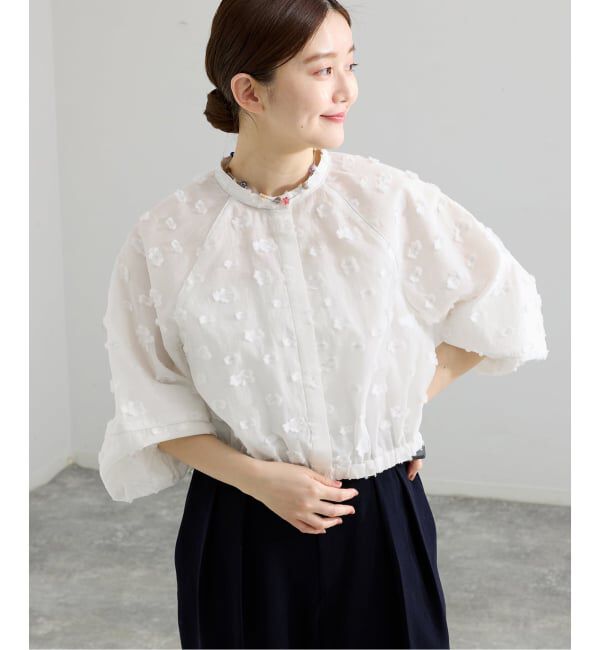 IENA「《予約》フラワージャガードボリュームブラウス」|シャツ・ブラウス|