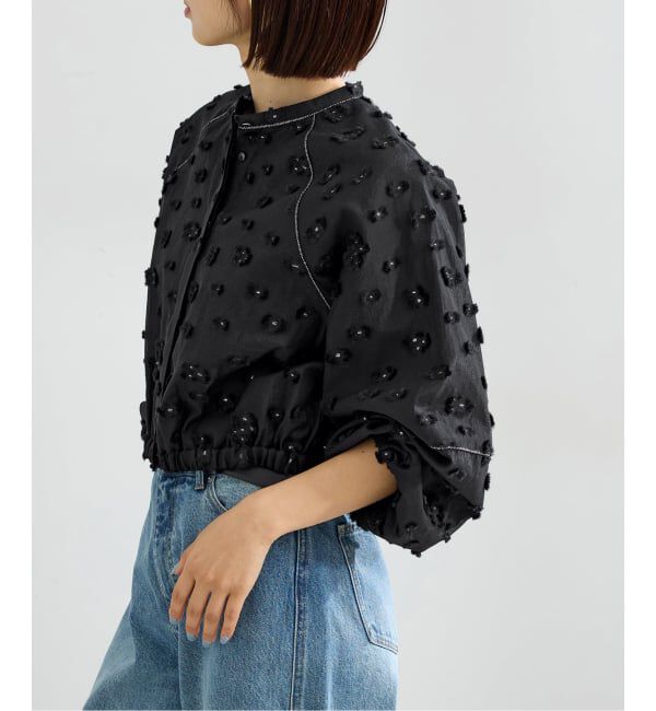 IENA「《予約》フラワージャガードボリュームブラウス」|シャツ・ブラウス|